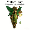 9.84in Fantasy Fairy Statue Wall Decor, Carved Tone & Green Leaf Art Decoration, Forest Fairy Tale Style for Bedroom & Living Room Wall, Ideal Gift for Fairy Lovers & Dreamy Home Fans (Easter & Spring)