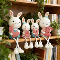 4pcs Hanging Leg Doll Miniature Rabbit Figurines with Love Sign - Cute Resin Ornaments Suitable for \u002F Use, Plastic\u002FPaper Hanging Legs for Room,, Wedding & Decor - Adorable Hanging Characters