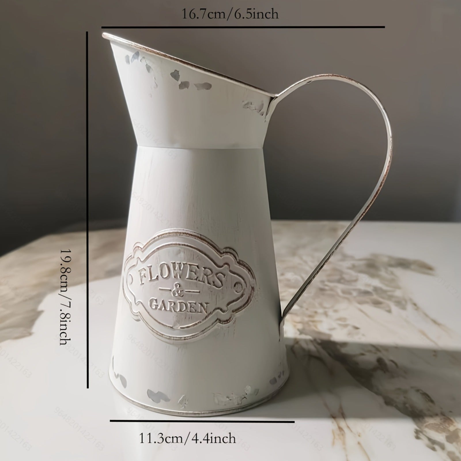 1pc Vintage Country Style Vase, White Metallic Texture, Simple and Stylish, Suitable for Kitchen or Living Room Decoration, Christmas Interior Decoration Vase