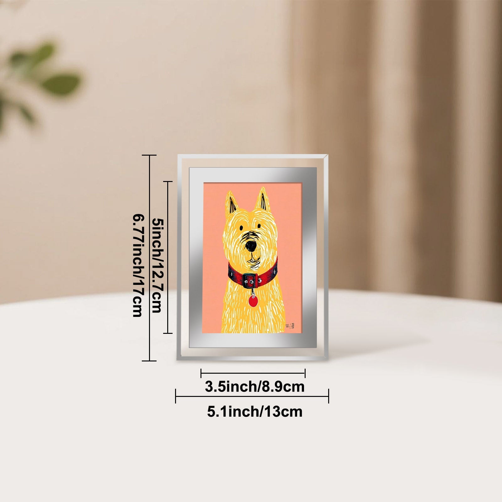 Cartoon Dog Photo Frame, Multiple Specifications Available, Color-Printed Style, Bold Graphic Art Design, Suitable for Home Decoration, Adds Lovely Atmosphere to Space