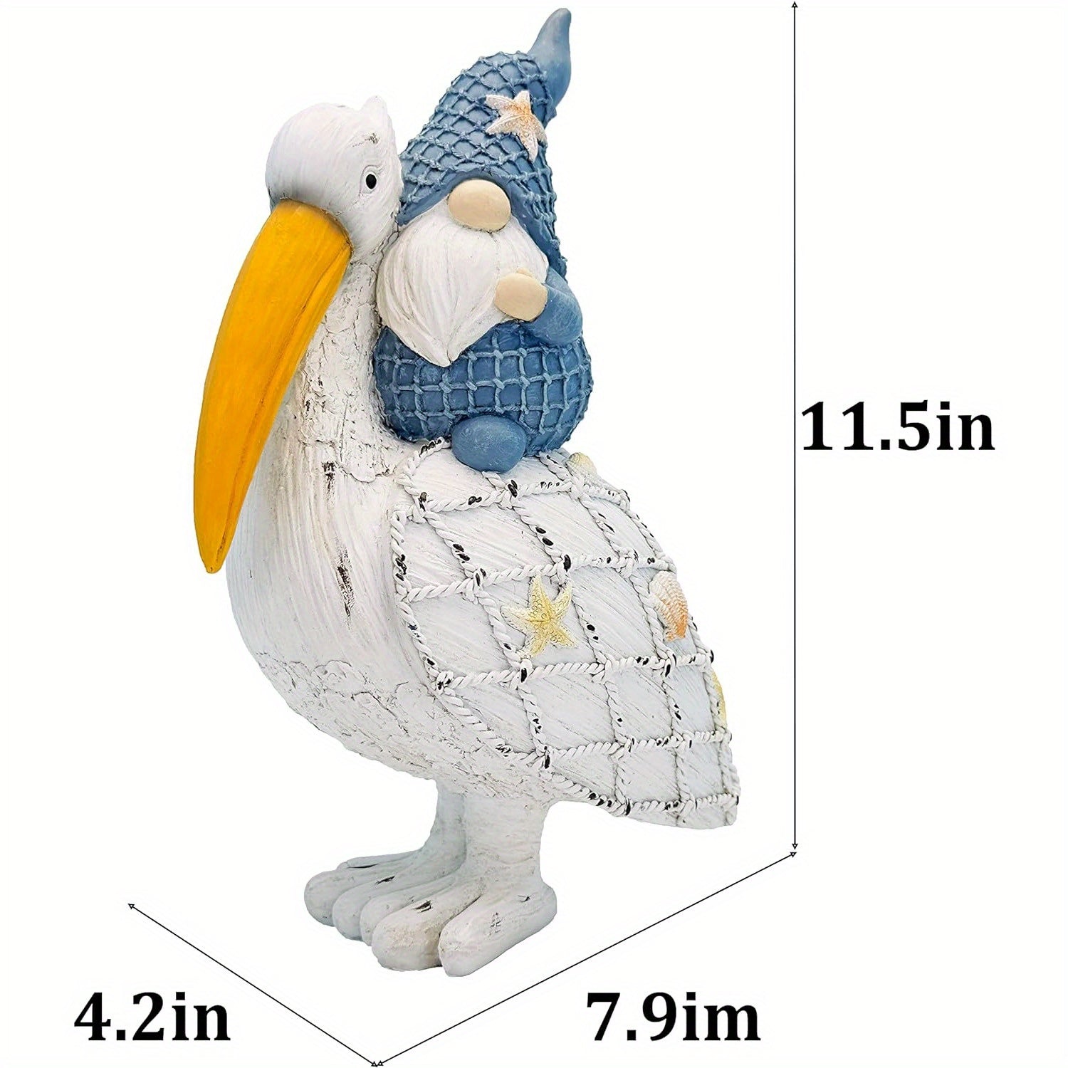 Charming Pelican Gnome Figurine - 11.5\