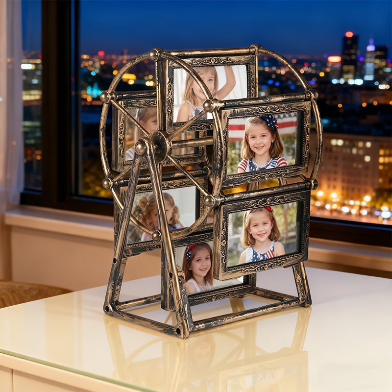 Vintage Ferris Wheel Picture Holder - Set of 6 Frames Measuring 4 Inches - Elegant Decoration for Your Living Room, Bedroom, Or Office Desk - Ideal Present for Valentine'S Day, Birthdays, And Christmas