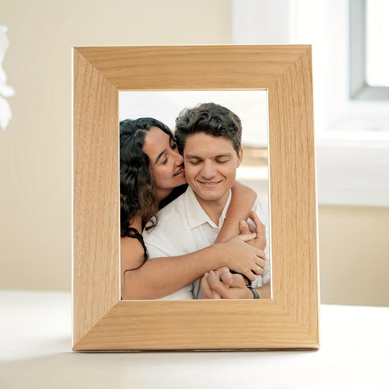 Create Your Own Personalized Picture Frame - Engraved Wood Photo Frame with Custom Text & Photo\u002FArt Print, Modern\u002FClassic\u002FArt Deco Style, Solid Wood Construction for Wall or Tabletop Display - Wedding, Anniversary, Birthday