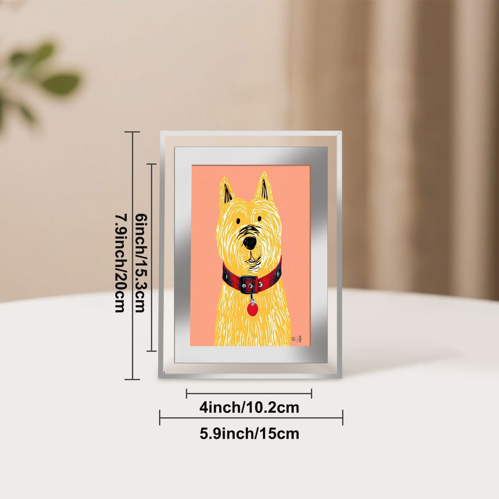 Cartoon Dog Photo Frame, Multiple Specifications Available, Color-Printed Style, Bold Graphic Art Design, Suitable for Home Decoration, Adds Lovely Atmosphere to Space
