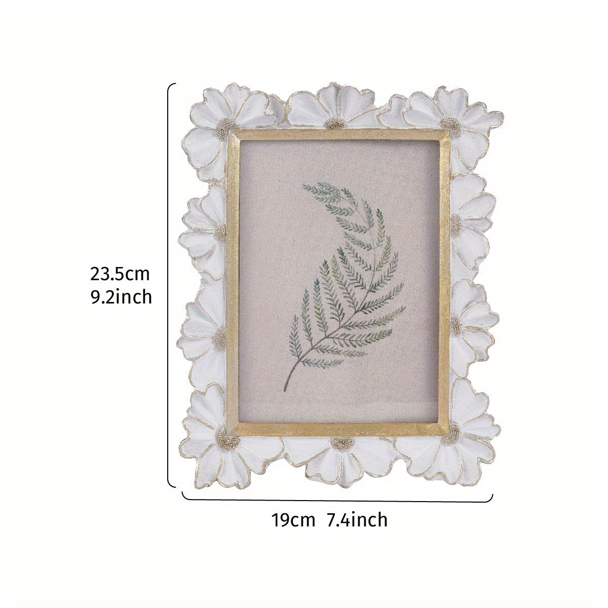 1pc White Resin Photo Frame with 3D Realistic Daisy Flower - Vertical\u002FHorizontal Square Picture Frame, Contemporary Tabletop or Wall-Mountable Display for home, desk, for bokeh-creating picture Framing (Compatible with Smartphones\u002FCameras)