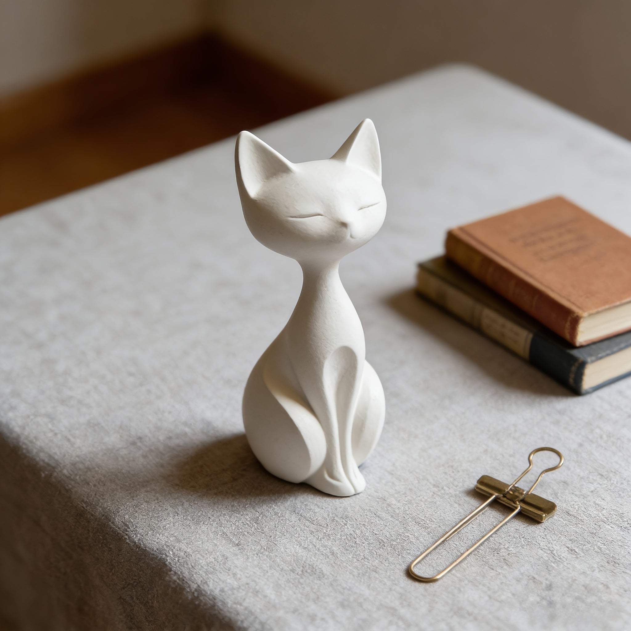 1pc Elegant Minimalist Cat Statue Sculpture - Elegant Plastic Figurine Suitable for Desk, Bedside Tabletop Decor, Perfect Gift for,, Couples, Compact Decorations for Home, Wine Cabinet & Shelf Decoration, Exquisite Design
