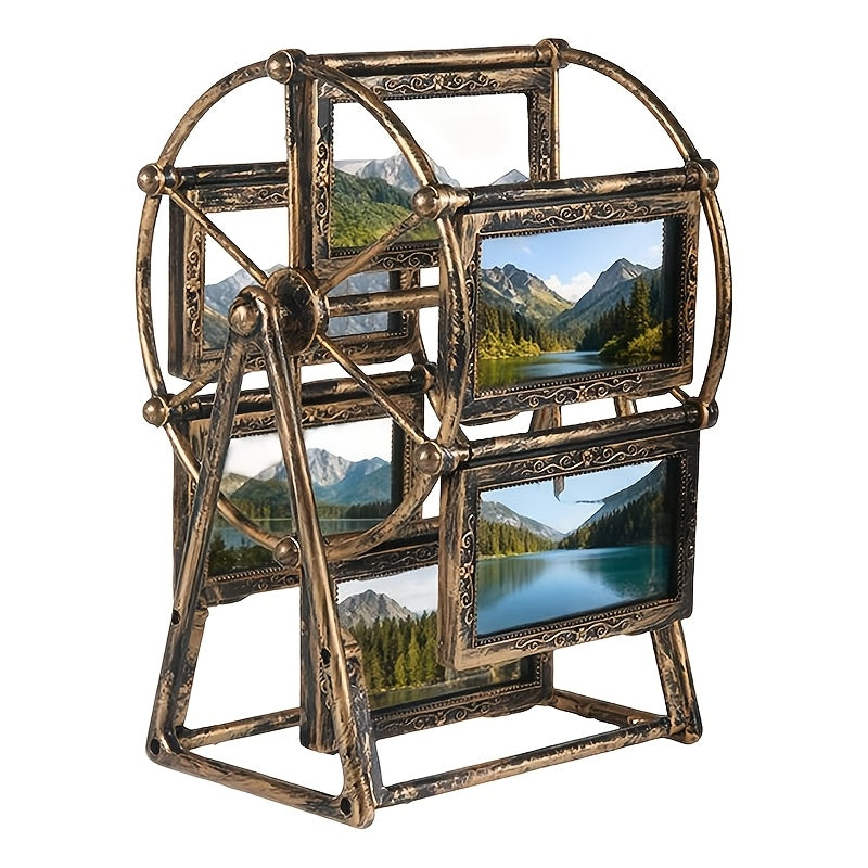 Vintage Ferris Wheel Picture Holder - Set of 6 Frames Measuring 4 Inches - Elegant Decoration for Your Living Room, Bedroom, Or Office Desk - Ideal Present for Valentine'S Day, Birthdays, And Christmas