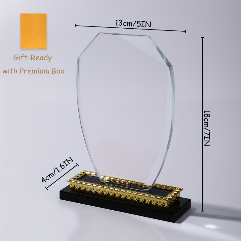 Collectible Figurines, Custom Photo Crystal, With Premium Box, Unique Arc Crystal Picture Frame, Display Picture, Luxury Elegant Clear Crystal Glass Photo Frame For Prized Pictures Of Family, Grandma, Grandpa, Dad, Mom, Wedding, Graduation