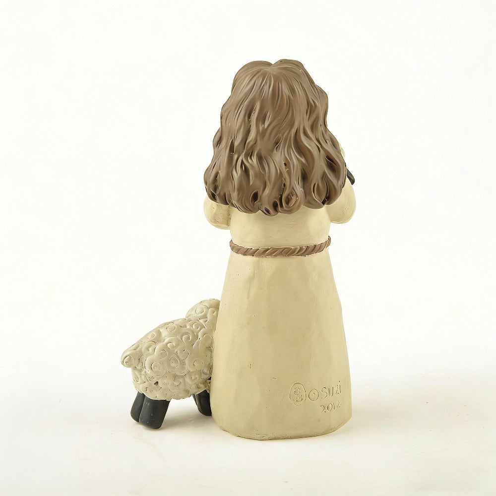 Good Shepherd Figurine, a Healing-Themed Shepherd Decoration for Desktop, Perfect for Sunday School Gifts