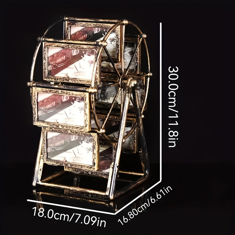 Vintage Ferris Wheel Picture Holder - Set of 6 Frames Measuring 4 Inches - Elegant Decoration for Your Living Room, Bedroom, Or Office Desk - Ideal Present for Valentine'S Day, Birthdays, And Christmas