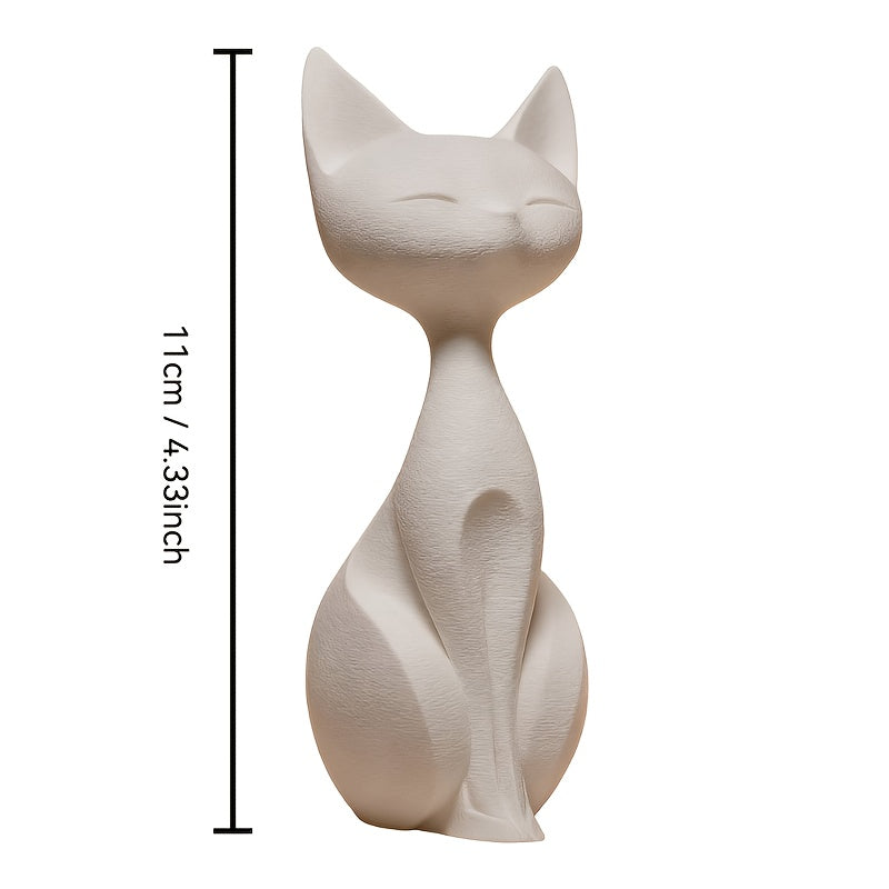1pc Elegant Minimalist Cat Statue Sculpture - Elegant Plastic Figurine Suitable for Desk, Bedside Tabletop Decor, Perfect Gift for,, Couples, Compact Decorations for Home, Wine Cabinet & Shelf Decoration, Exquisite Design