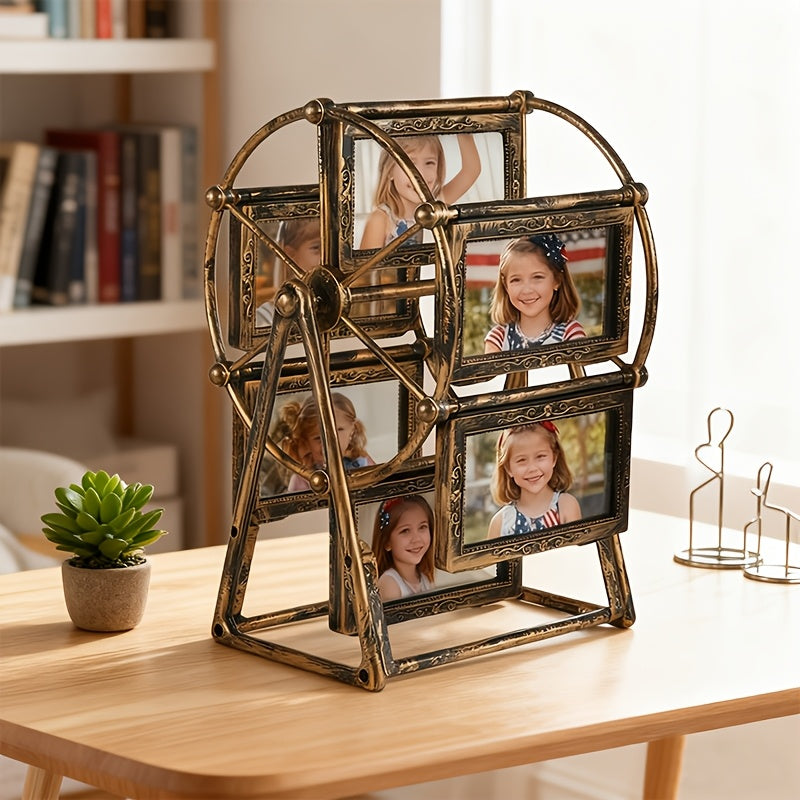 Vintage Ferris Wheel Picture Holder - Set of 6 Frames Measuring 4 Inches - Elegant Decoration for Your Living Room, Bedroom, Or Office Desk - Ideal Present for Valentine'S Day, Birthdays, And Christmas
