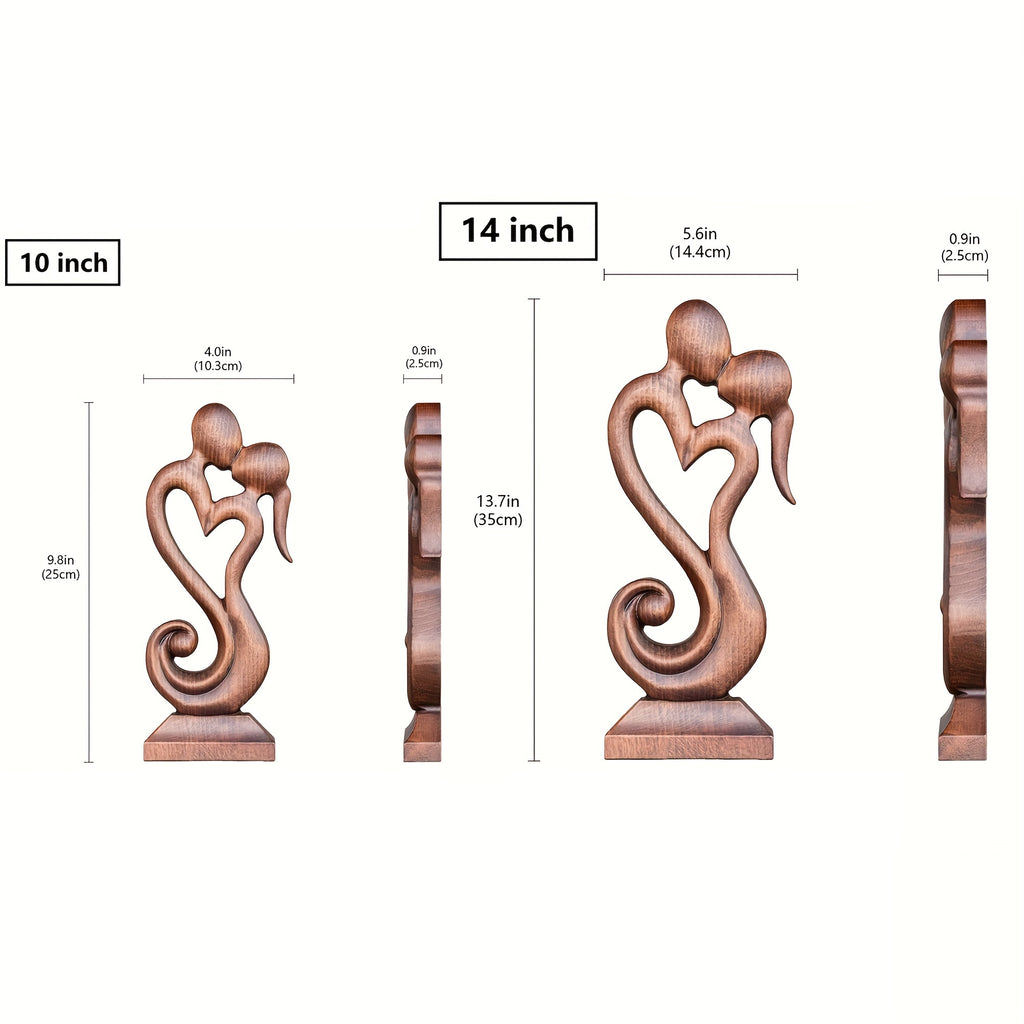 1pc Couple Portrait Desktop Ornaments, Handmade Wooden Exquisite Wood Carvings, Couple Kissing Art Statues, Valentine's Day Gifts For Him\u002Fher, Symbolizing Everlasting Love