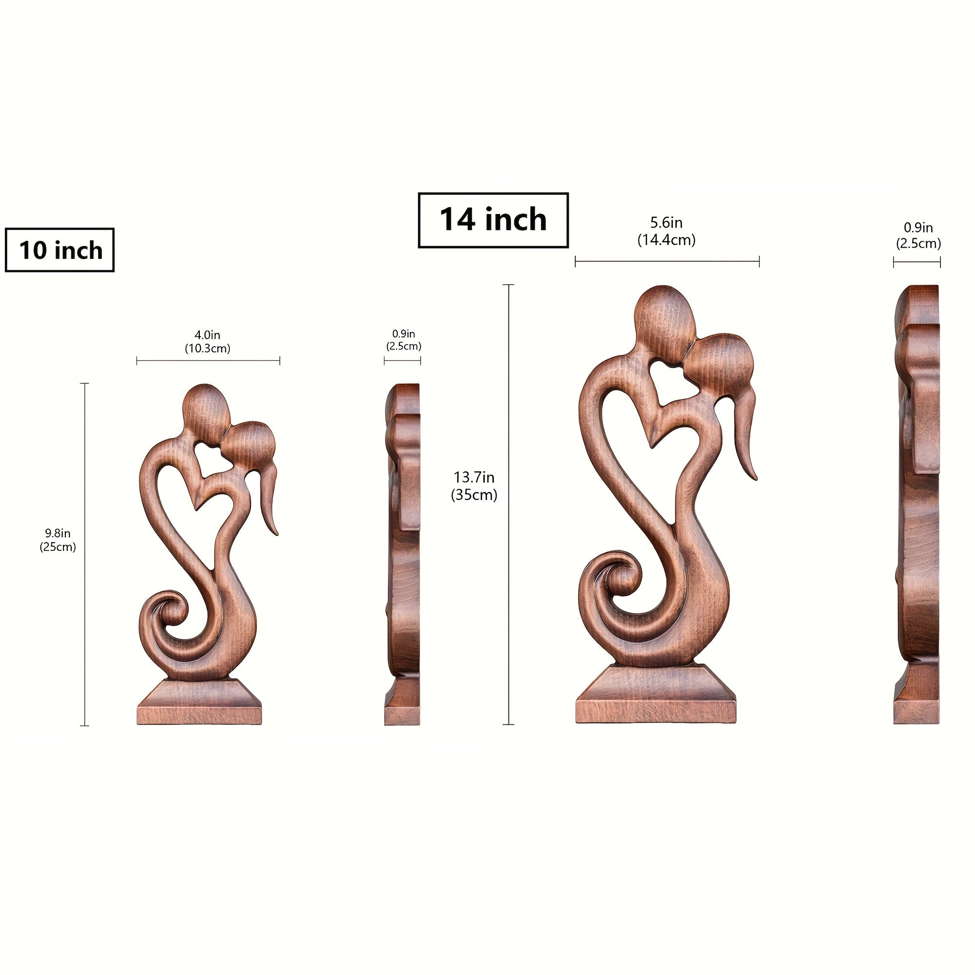 1pc Couple Portrait Desktop Ornaments, Handmade Wooden Exquisite Wood Carvings, Couple Kissing Art Statues, Valentine's Day Gifts For Him\u002Fher, Symbolizing Everlasting Love