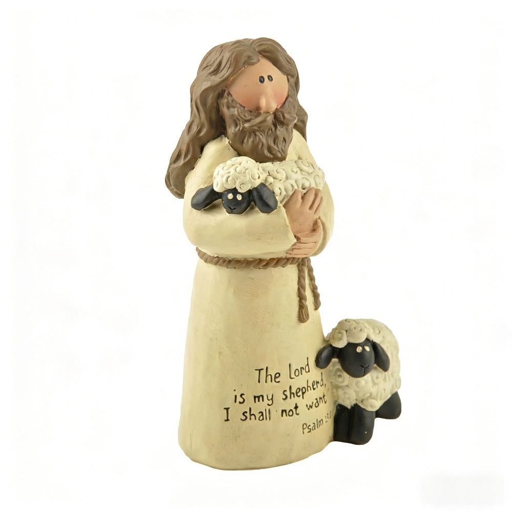 Good Shepherd Figurine, a Healing-Themed Shepherd Decoration for Desktop, Perfect for Sunday School Gifts