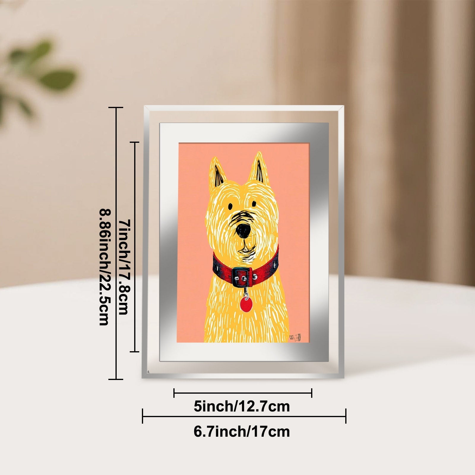 Cartoon Dog Photo Frame, Multiple Specifications Available, Color-Printed Style, Bold Graphic Art Design, Suitable for Home Decoration, Adds Lovely Atmosphere to Space