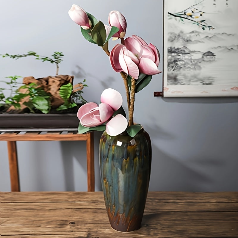 Elegant Retro Ceramic Vase with Glazed Finish - Ideal for Home Decor, Hydroponic Flower Display, and Soft Furnishing Accents, Home Decor Vase|Vintage Style Vase|Handcrafted Vase, Vases for Flowers