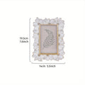 1pc White Resin Photo Frame with 3D Realistic Daisy Flower - Vertical\u002FHorizontal Square Picture Frame, Contemporary Tabletop or Wall-Mountable Display for home, desk, for bokeh-creating picture Framing (Compatible with Smartphones\u002FCameras)
