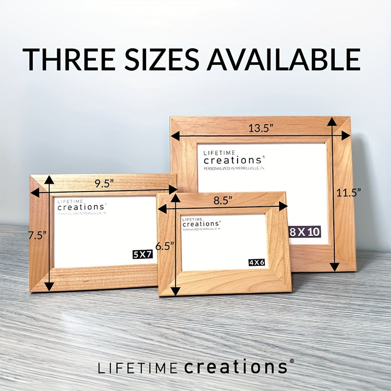Create Your Own Personalized Picture Frame - Engraved Wood Photo Frame with Custom Text & Photo\u002FArt Print, Modern\u002FClassic\u002FArt Deco Style, Solid Wood Construction for Wall or Tabletop Display - Wedding, Anniversary, Birthday
