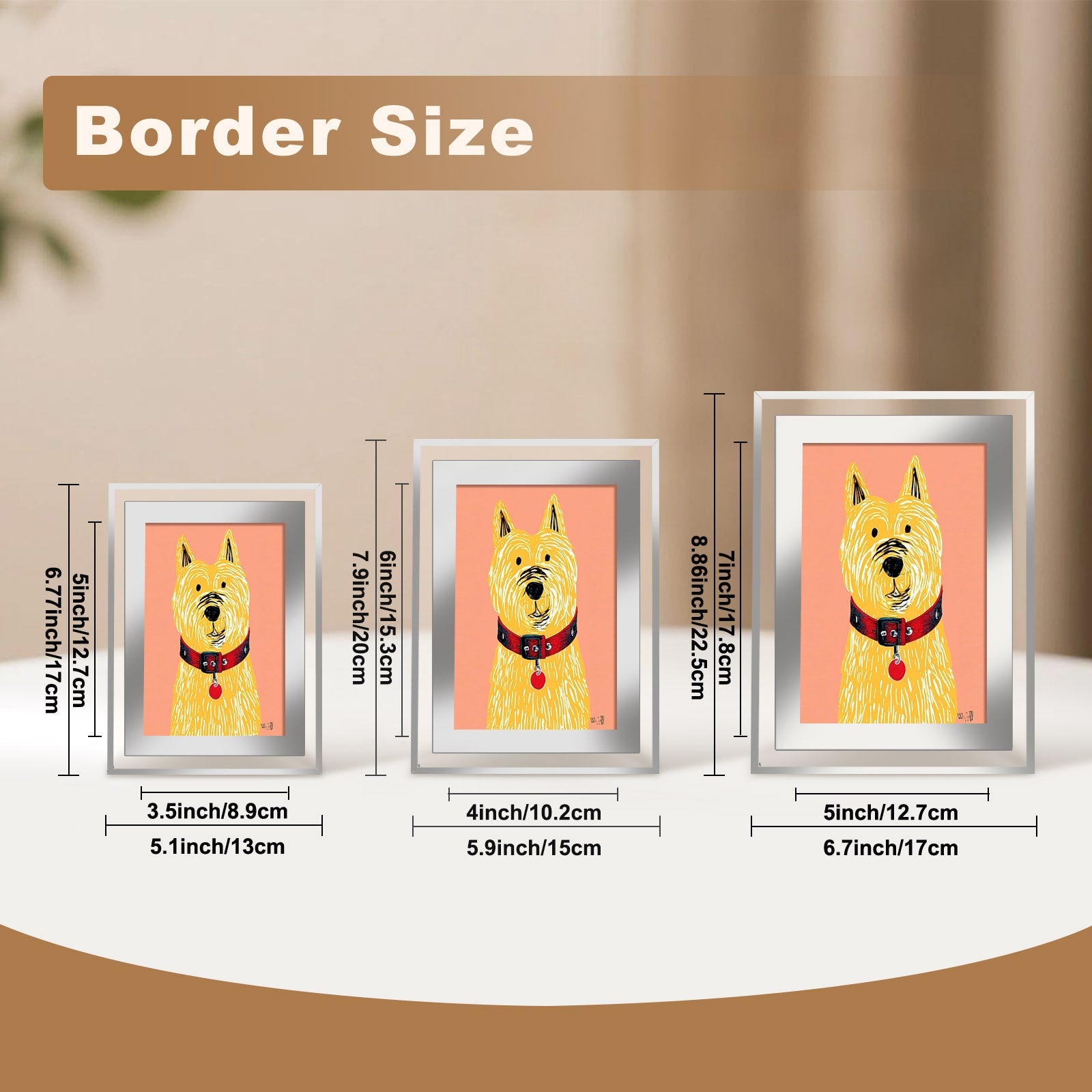 Cartoon Dog Photo Frame, Multiple Specifications Available, Color-Printed Style, Bold Graphic Art Design, Suitable for Home Decoration, Adds Lovely Atmosphere to Space