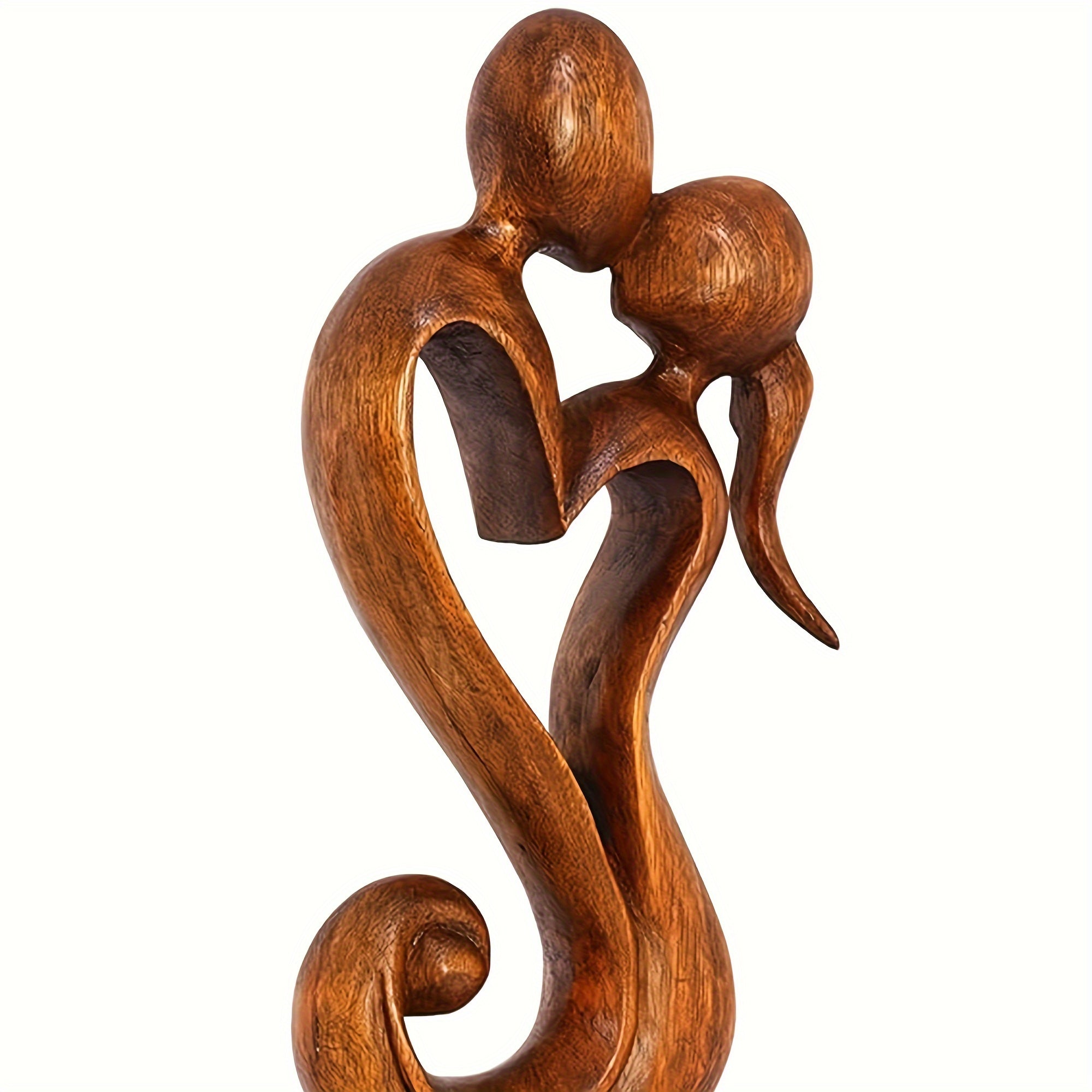 1pc Couple Portrait Desktop Ornaments, Handmade Wooden Exquisite Wood Carvings, Couple Kissing Art Statues, Valentine's Day Gifts For Him\u002Fher, Symbolizing Everlasting Love