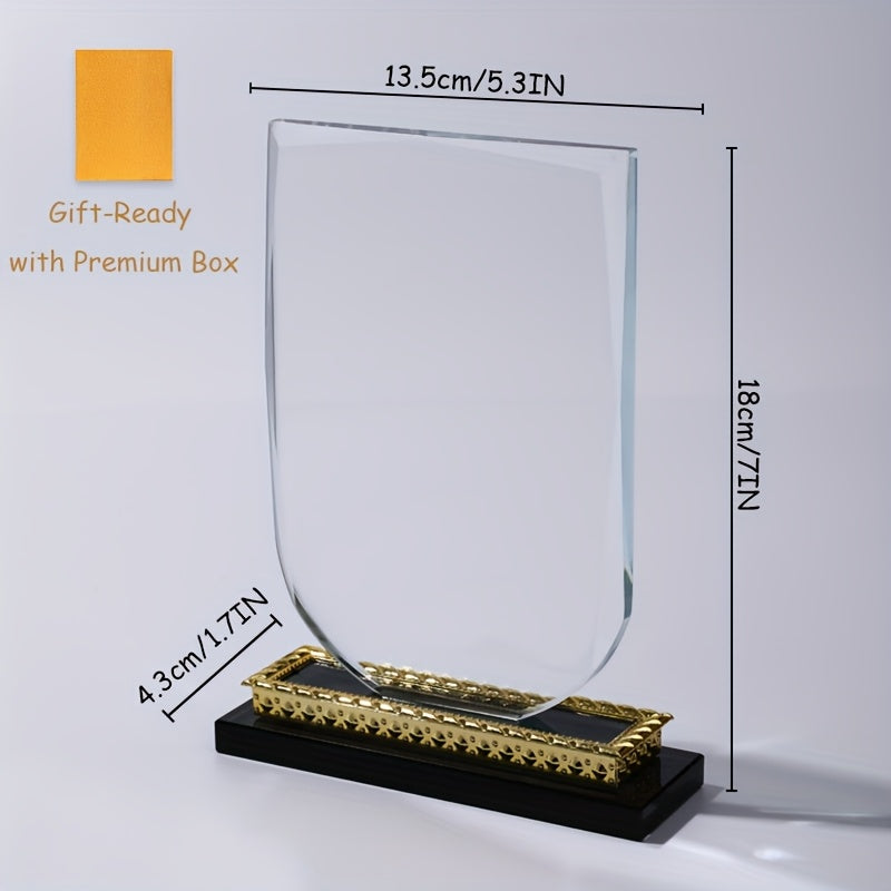 Collectible Figurines, Custom Photo Crystal, With Premium Box, Unique Arc Crystal Picture Frame, Display Picture, Luxury Elegant Clear Crystal Glass Photo Frame For Prized Pictures Of Family, Grandma, Grandpa, Dad, Mom, Wedding, Graduation