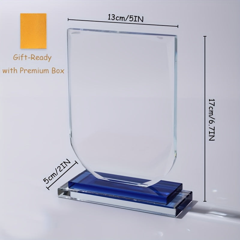 Collectible Figurines, Custom Photo Crystal, With Premium Box, Unique Arc Crystal Picture Frame, Display Picture, Luxury Elegant Clear Crystal Glass Photo Frame For Prized Pictures Of Family, Grandma, Grandpa, Dad, Mom, Wedding, Graduation